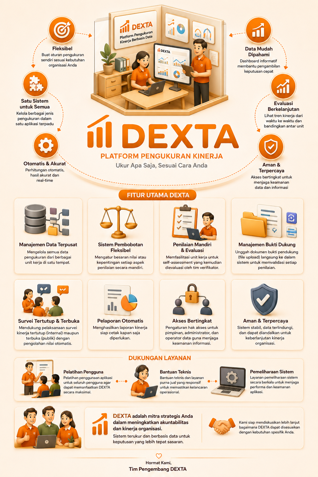 Infografis DEXTA — platform pengukuran indeks kinerja